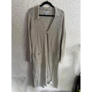 Vintage Y2K William Rast Long Beige Knit Cardigan Sweater